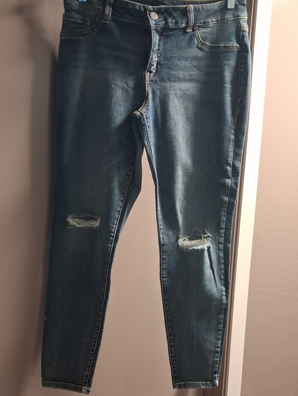 Maurices Medium Blue Distressed Skinny Jeans